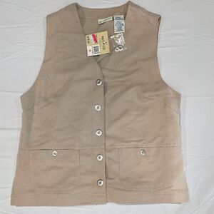 White Stag Women's Beige Button-Up Vest